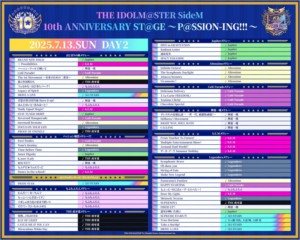 SideM10th】THE IDOLM@STER SideM 10th ANNIVERSARY ST@GE ～P@SSION