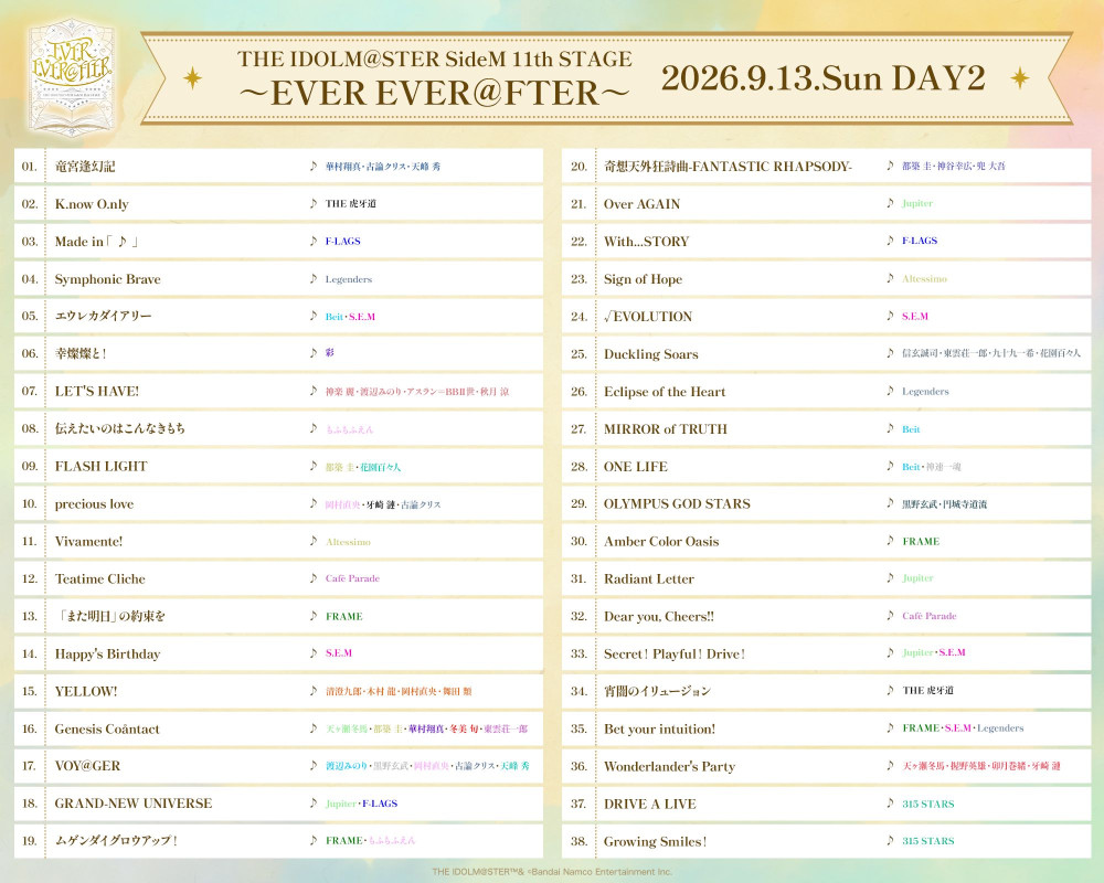 SideM11th】THE IDOLM@STER SideM 11th STAGE ～EVER EVER＠FTER