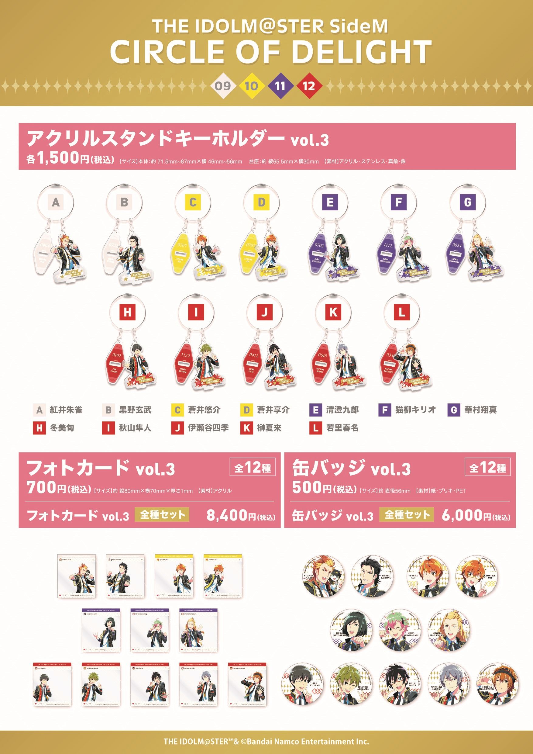 SideM】THE IDOLM@STER SideM CIRCLE OF DELIGHTリリース記念グッズ第3