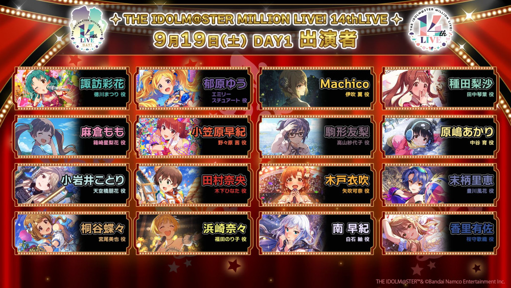 ミリオン14th】『「THE IDOLM@STER MILLION LIVE! 14thLIVE」詳細情報