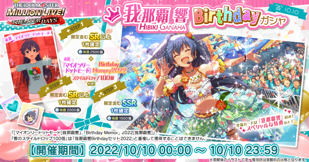 ミリシタ】#我那覇響生誕祭2022 プレゼントキャンペーン実施中