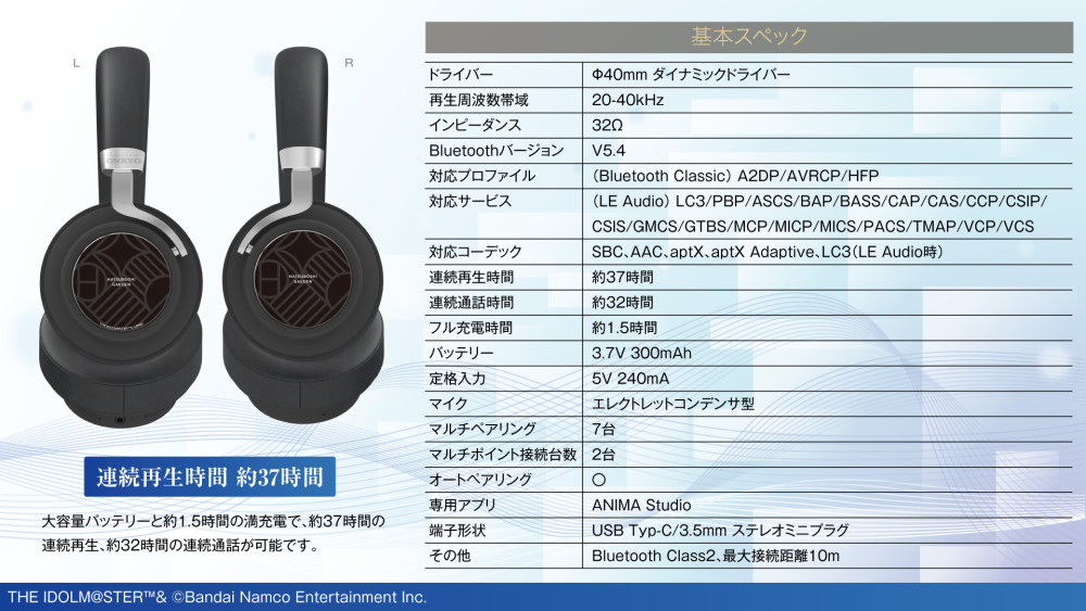 ANIMA AOW03「学園アイドルマスター（月村 手毬）」コラボモデル ONKYO DIRECT｜ワイヤレスヘッドホンCP-TWS01E「学園アイドルマスター