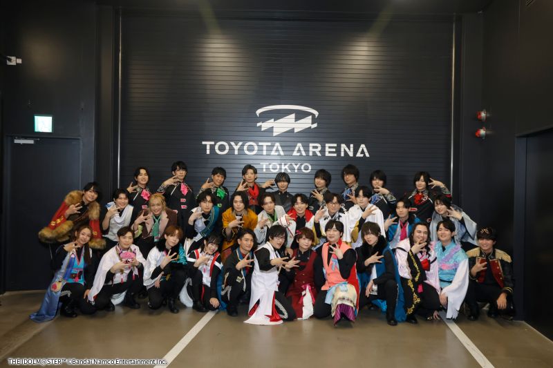 The Idolmaster SideM performers pose at Toyota Arena Tokyo after the 11th Stage event.